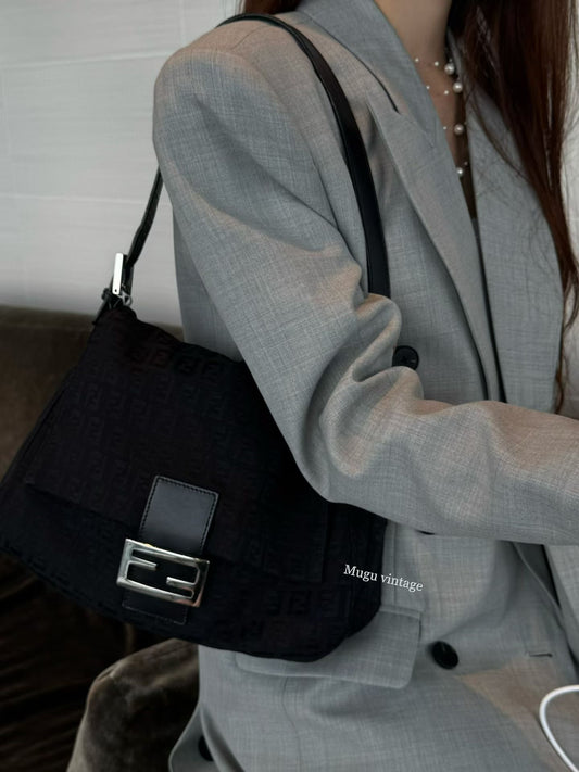 Fendi zucca baguette black