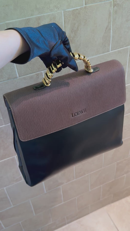 Loewe leather handle bag with strap