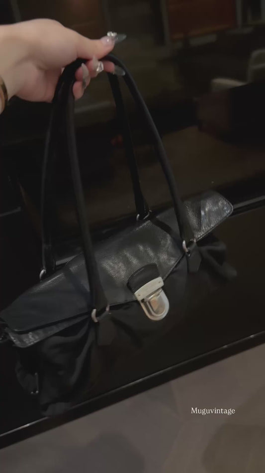 Prada nylon x calf baguette